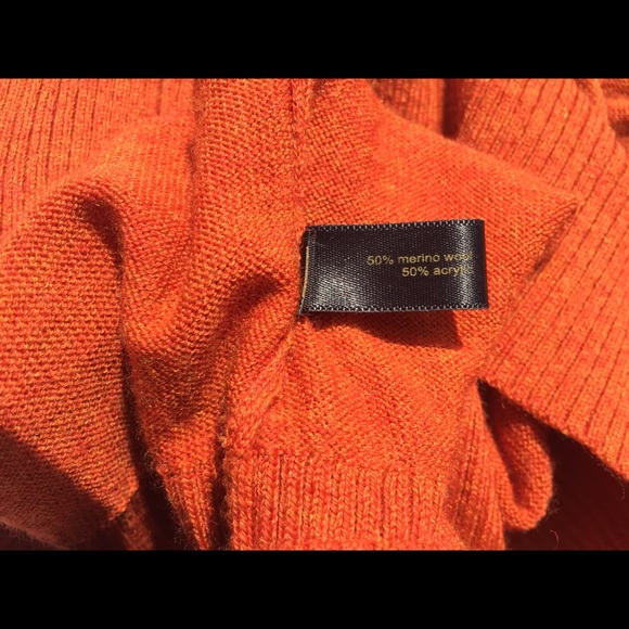 3/4 Sleeve Burnt Orange Light Sweater Blouse - Picture 3 of 4